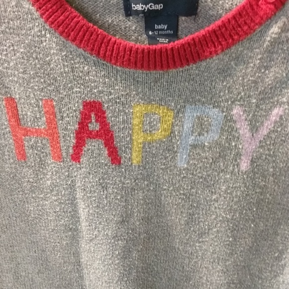🌈 babyGap 6-12 HAPPY softest sweater romper 🌈 - Picture 6 of 7